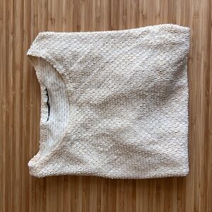 Cream Textured Knit Top